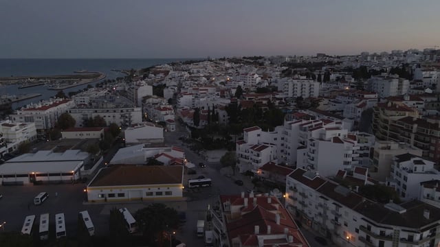Coastal town in the evening
