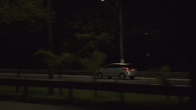 Moving car on an empty road