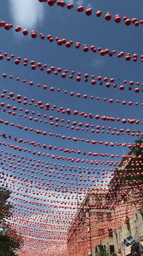 Red street decorations
