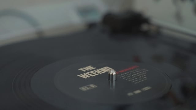 A spinning vinyl record