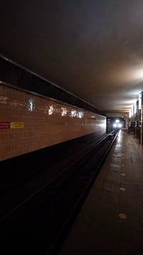 Underground subway arrival