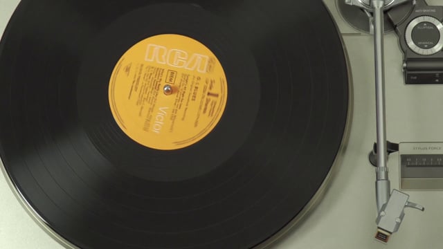 Above a record player