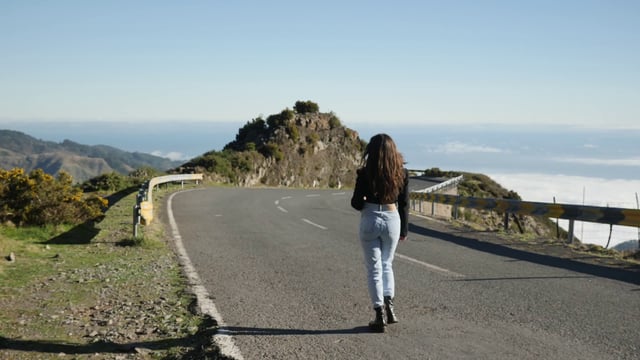 Walking in the middle of a road