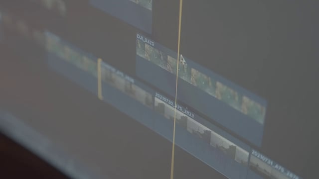 A video montage process is shown on screen