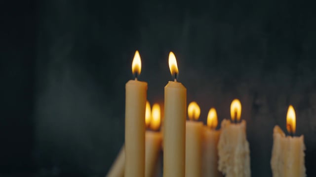 Burning church candles