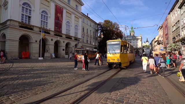 Tram in the city 