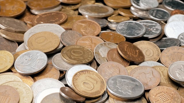 Pile of British coins