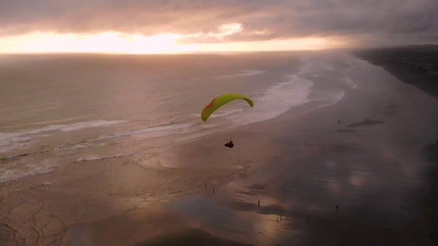 Paragliding over Muriwai Beach