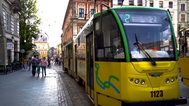 Tram in the city center