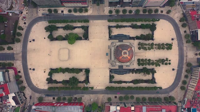 Aerial shot of Monumento a la Revolución