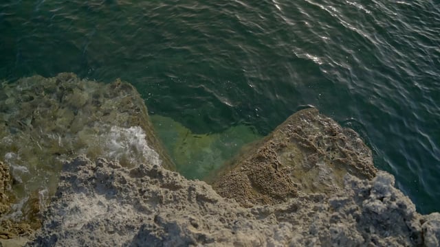 Top View of Rocks in the Ocean