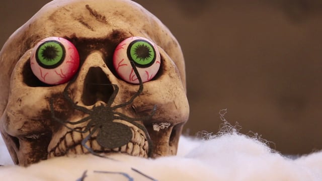 Halloween skull with eyeballs