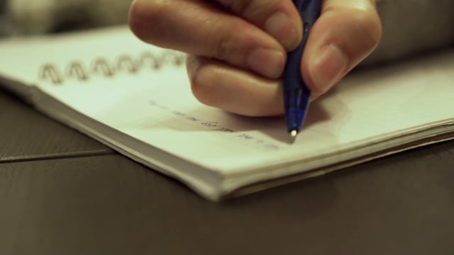 Handwriting a note