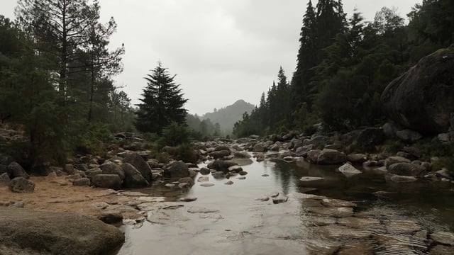 群山环绕的河流