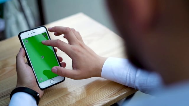 Swiping on an iPhone green screen