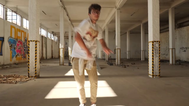 Dancing in empty building