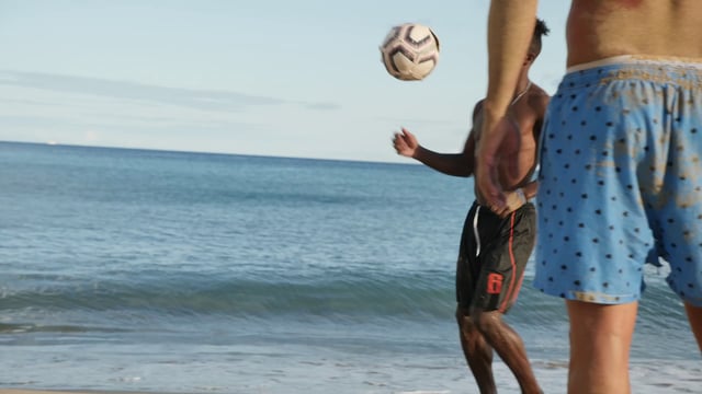 Soccer on a beach