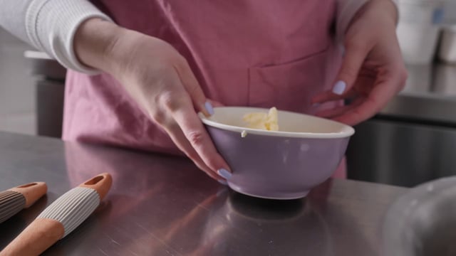 Woman putting ingredients on the table