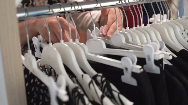 Looking at clothes 