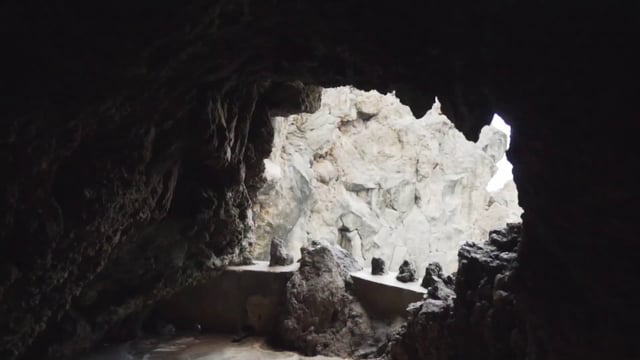 Through a cave