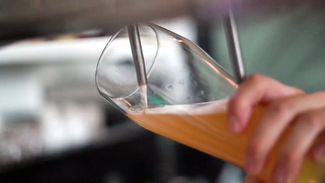 Pouring beer in slow-motion
