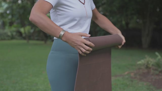 Rolling a yoga mat up