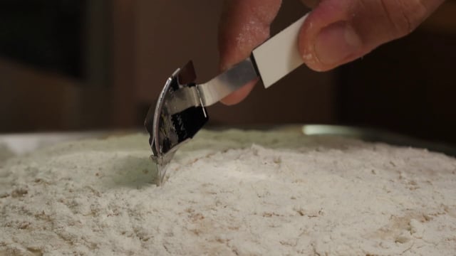 Cutting bread dough