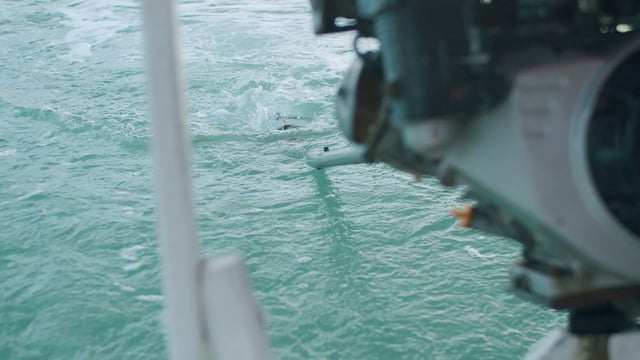 Boat propeller spinning