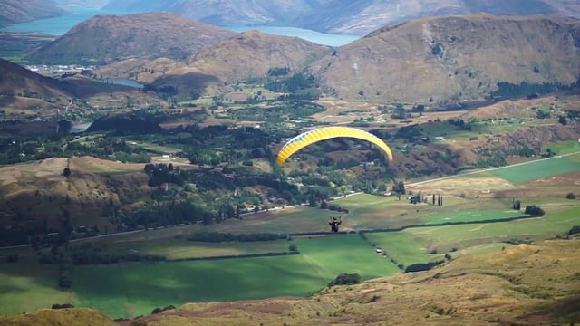 Man paragliding in New Zealand