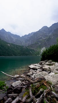 A lake near mountains 