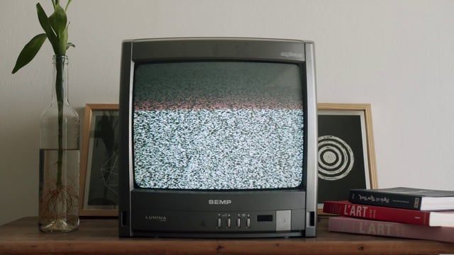 Old TV with white noise