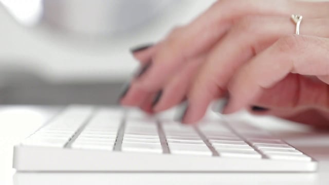 Typing on an Apple keyboard