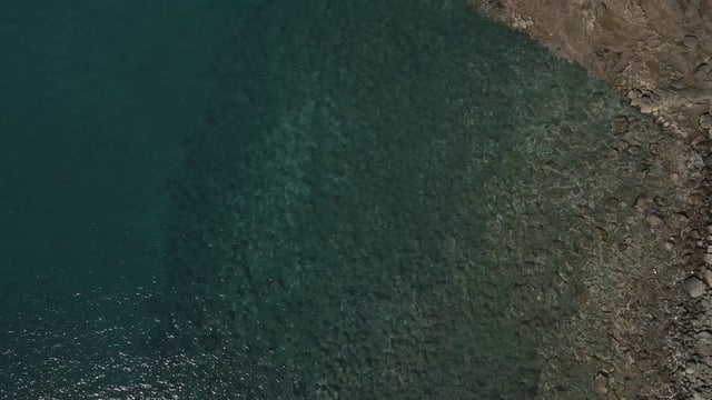 Playa dorada que se encuentra con el agua del océano azul profundo