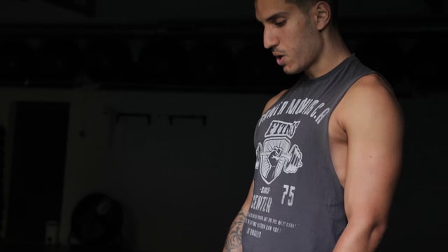 Man starting his squatting workout