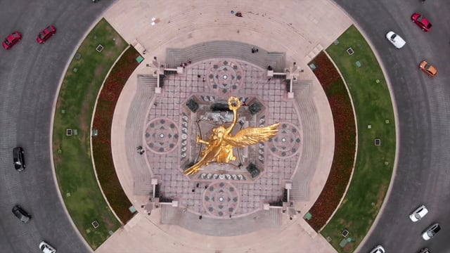 Golden statue intersection