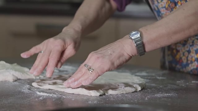 Woman making a dough