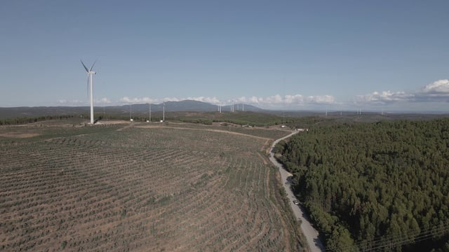 田地里的风力涡轮机