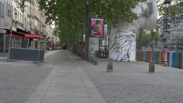 Street next to Centre Pompidou in Paris 
