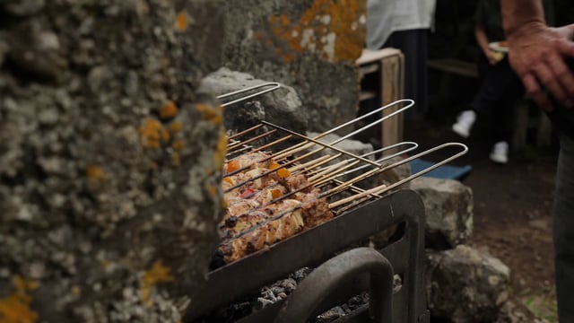 Brochetas de pollo a la parrilla